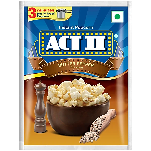 Act ll Instant Popcorn - Butter Pepper, 70g Pouch